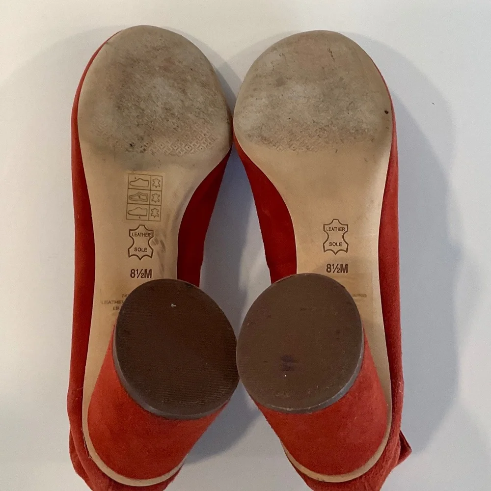 TORY BURCH Therese Suede Heel Pump Warm Terra Cotta Size 8.5